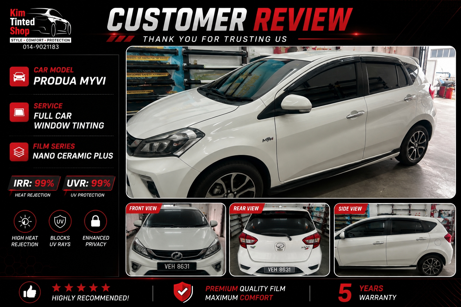 Customer review — Perodua Myvi, Nano Ceramic Plus